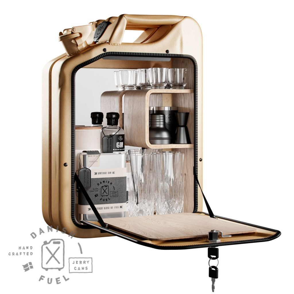 Danish Fuel Bar Cabinet - Gold - Danish Fuel
